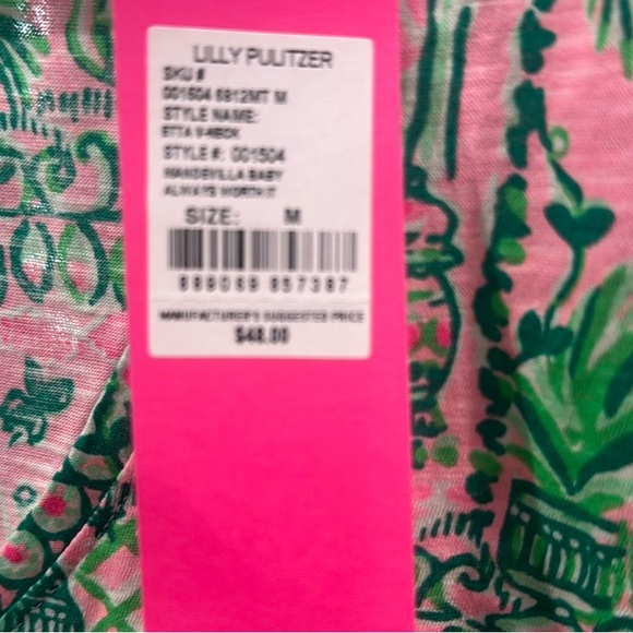New with Tags Lilly Pulitzer Etta V-neck top size medium - Picture 5 of 5